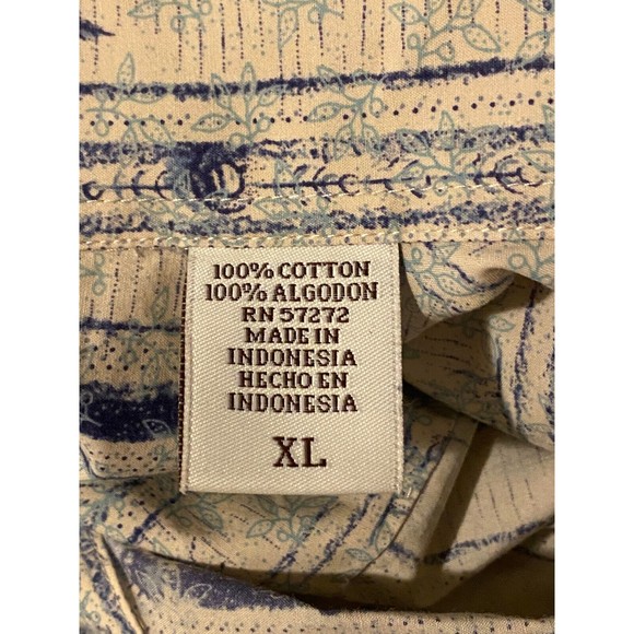 Perry Ellis Mens XL  Graphic Sprint LongSleeve Button-Down Shirt - Picture 4 of 4